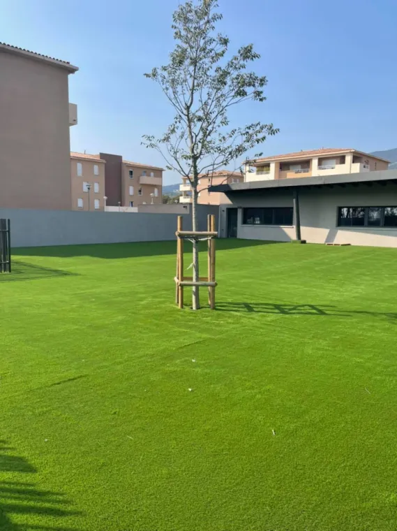 mise en place de gazon naturel ou synthétique